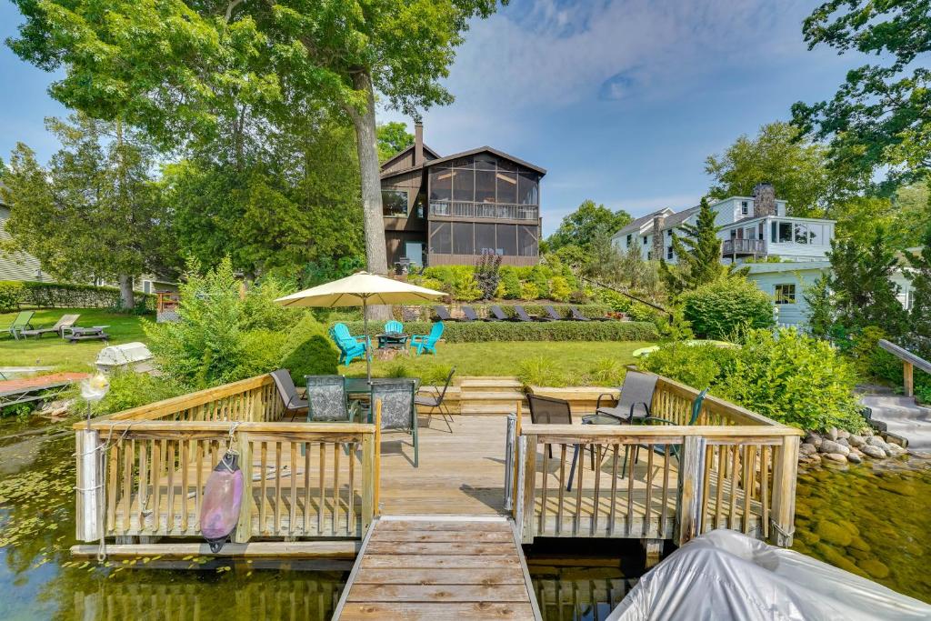 Queensbury Lakefront Home Screened Porch and Views!